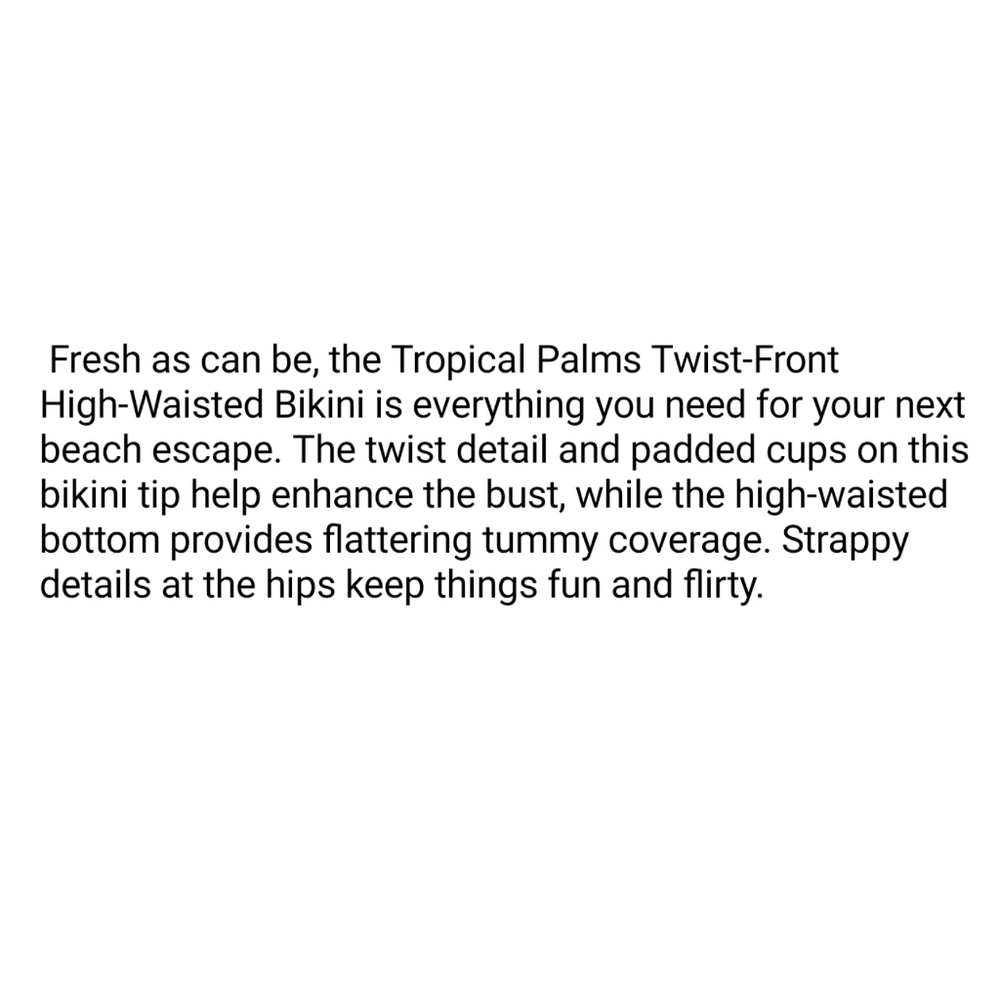 5⭐💕 Tropical Palms Twist Front Bikini - Picture 5 of 6